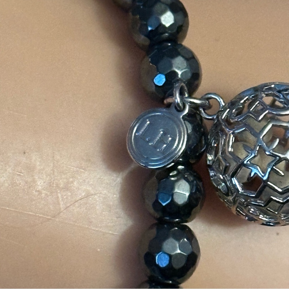 Origami Owl Lisa Hoffman Scented Hematite Stretch Bracelet View 2
